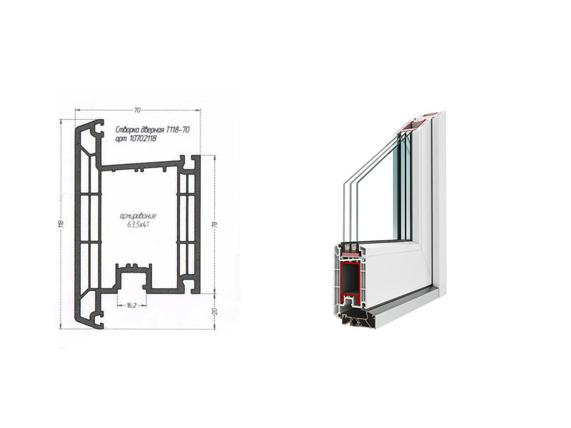 Профиль для дверей 70 мм.